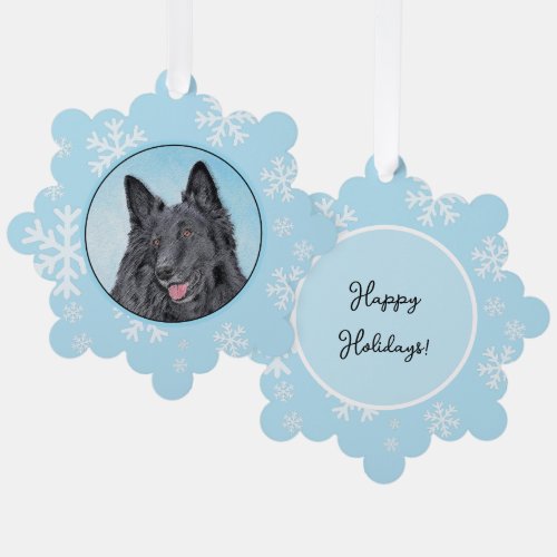 Belgian Sheepdog Painting _ Cute Original Dog Art Ornament Card