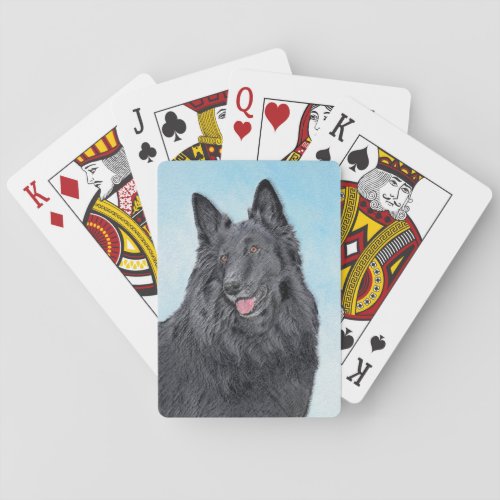 Belgian Sheepdog Painting _ Cute Original Dog Art Playing Cards
