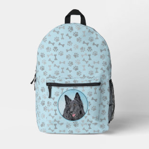 Belgian Sheepdog Painting - Cute Original Dog Art Printed Backpack