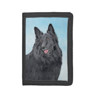 Belgian Sheepdog Painting - Cute Original Dog Art Trifold Wallet
