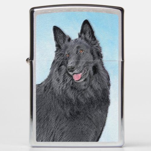 Belgian Sheepdog Painting _ Cute Original Dog Art Zippo Lighter