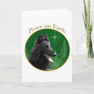 Belgian Sheepdog Peace Holiday Card