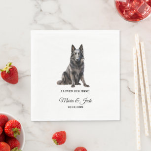 Belgian Sheepdog Pet Cocktail Wedding Napkins