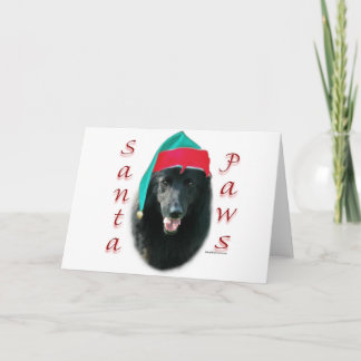 Belgian Sheepdog Santa Paws Holiday Card