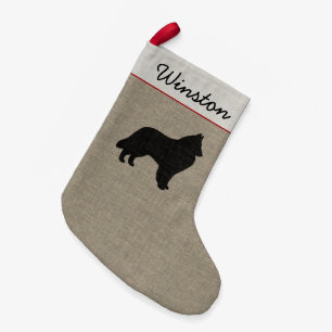 Belgian Sheepdog Silhouette Personalized Dog Xmas Small Christmas Stocking