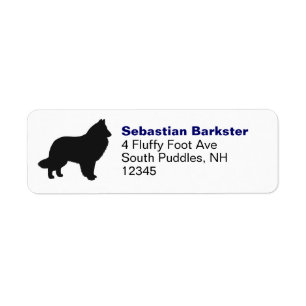 Belgian Sheepdog Silhouette Return Address Labels