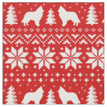 Belgian Sheepdog Silhouettes Christmas Holiday Fabric