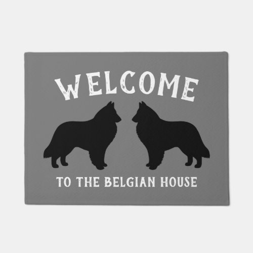 Belgian Sheepdog Silhouettes Custom Doormat