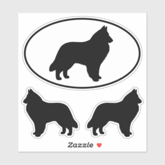 Belgian Sheepdog Silhouettes Dog Breed Sticker Set