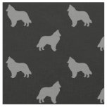 Belgian Sheepdog Silhouettes Grey and Black Fabric