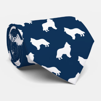 Belgian Sheepdog Silhouettes Pattern Dog Lover's Neck Tie