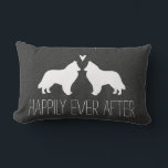 Belgian Sheepdog Silhouettes with Heart and Text Lumbar Pillow<br><div class="desc">Belgian Sheepdog Silhouettes with Heart and Personalized Text</div>