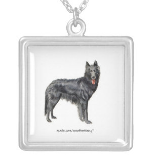 Belgian Sheepdog Silver Plated Necklace