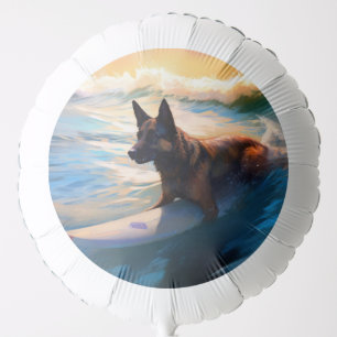 Belgian Shepherd  Beach Surfing Painting  Balloon