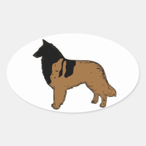 Belgian Shepherd  Belgian Tervuren Oval Sticker