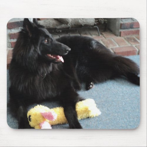 Belgian Shepherd by the Fireplace Mouse Pad
