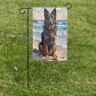 Belgian Shepherd Calm Beach Dog Art Garden Flag