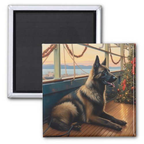 Belgian Shepherd Christmas Cruise Pawsome Holiday Magnet