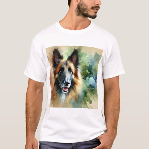 Belgian Shepherd Dog 250624AREF114 _ Watercolor T_Shirt