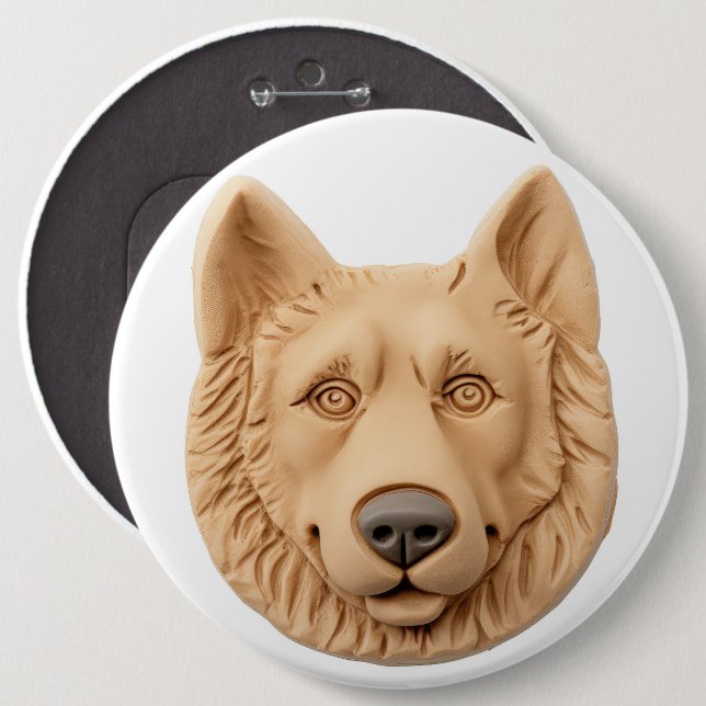 Belgian Shepherd Dog 3D Inspired Button (Front & Back)