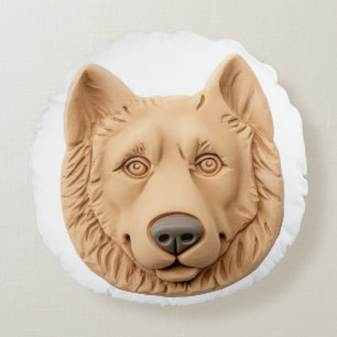 Belgian Shepherd Dog 3D Inspired Round Pillow
