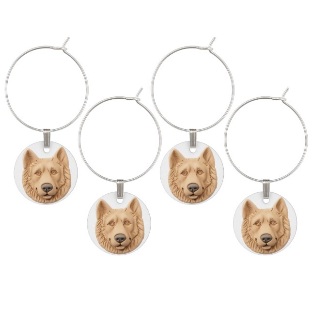 Belgian Shepherd Dog 3D Inspired Wine Charm (Staggered)