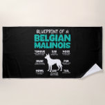 Belgian Shepherd Dog BLUEPRINT OF A BEGLIAN Beach Towel<br><div class="desc">Belgian Shepherd Dog BLUEPRINT OF A BEGLIAN</div>