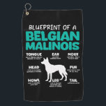 Belgian Shepherd Dog BLUEPRINT OF A BEGLIAN Golf Towel<br><div class="desc">Belgian Shepherd Dog BLUEPRINT OF A BEGLIAN</div>