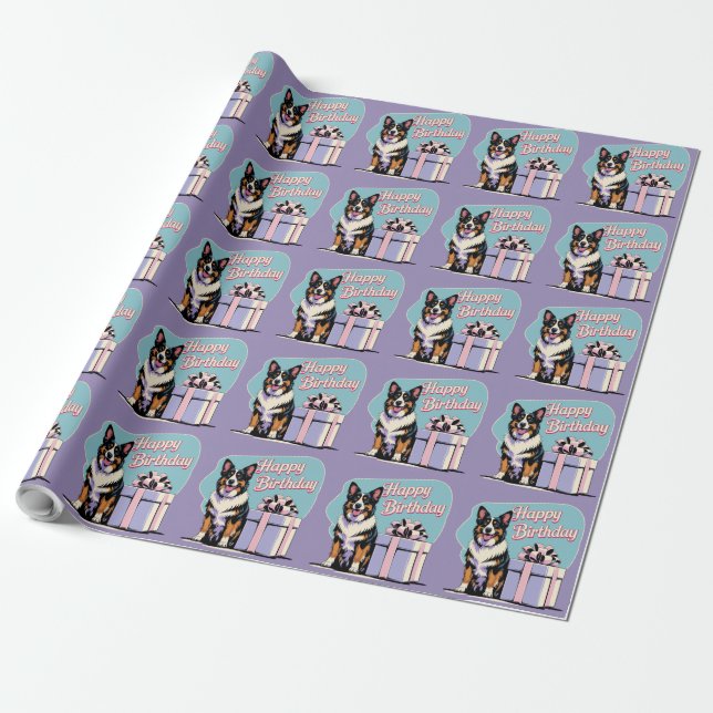 Belgian Shepherd Dog Colorful  Wrapping Paper (Unrolled)