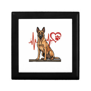 Belgian Shepherd Dog Heartbeat Paw Heart Gift Box
