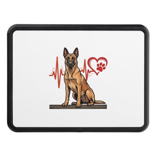 Belgian Shepherd Dog Heartbeat Paw Heart Hitch Cover