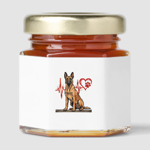 Belgian Shepherd Dog Heartbeat Paw Heart Honey Jar Favors