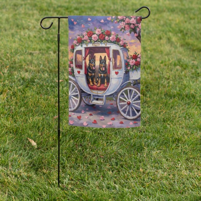 Belgian Shepherd Dog Valentine's Day Garden Flag (In SItu)
