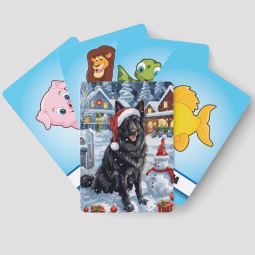 Belgian Shepherd Dog Winter Wonderland Christmas  Matching Game Cards