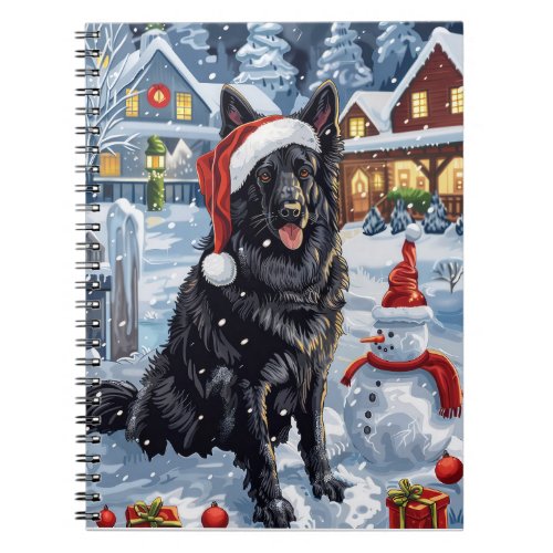 Belgian Shepherd Dog Winter Wonderland Christmas  Notebook