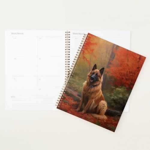 Belgian Shepherd in Autumn Leaves Fall Inspire  Planner