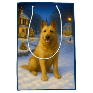 Belgian Shepherd Laekenois Holiday Medium Gift Bag