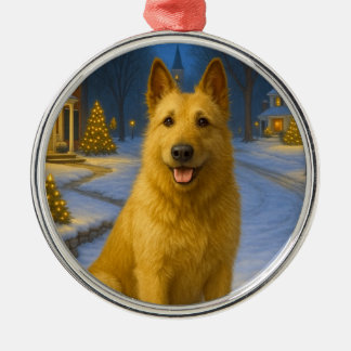 Belgian Shepherd Laekenois Holiday Metal Ornament