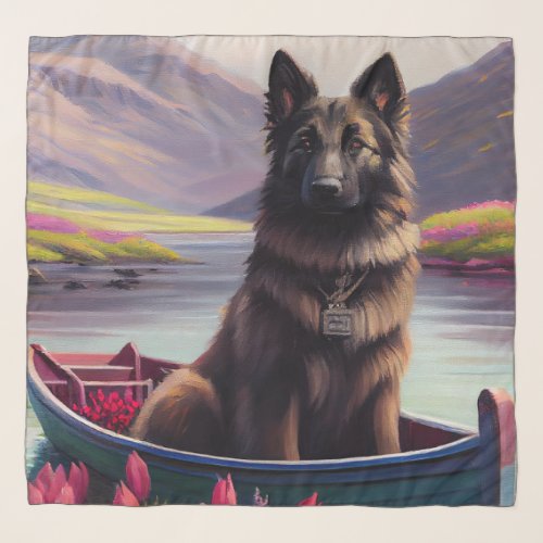 Belgian Shepherd on a Paddle A Scenic Adventure Scarf