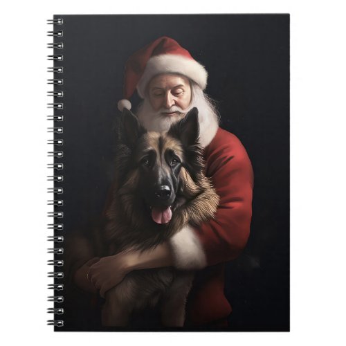 Belgian Shepherd Santa Claus Festive Christmas Notebook