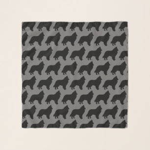 Belgian Shepherd Silhouettes Pattern Scarf