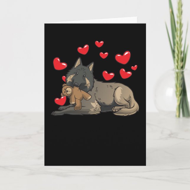 Belgian Shepherd Tervuren Dog With Stuffed Animal Card (Front)