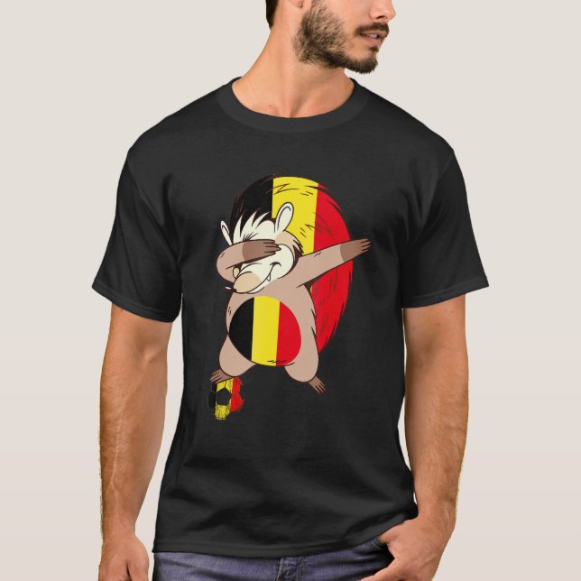 Belgian Soccer Player Belgian Flag Belgium Dabbing T-Shirt (Front)
