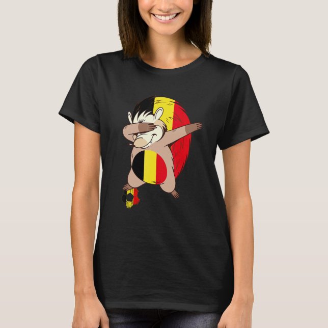 Belgian Soccer Player Belgian Flag Belgium Dabbing T-Shirt (Front)