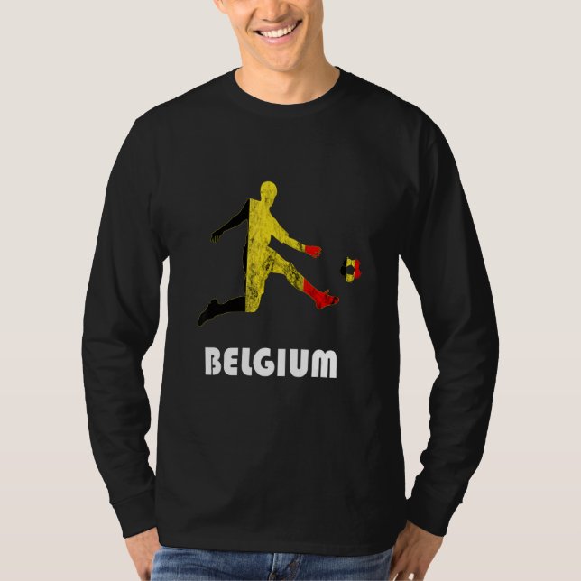 Belgian Soccer Player Belgique Belgium Belgian Fla T-Shirt (Front)