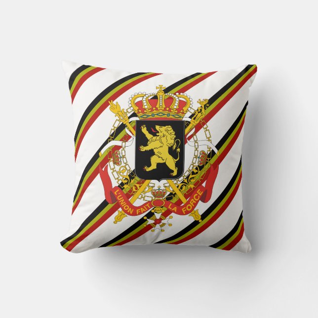 Belgian stripes flag throw pillow (Front)