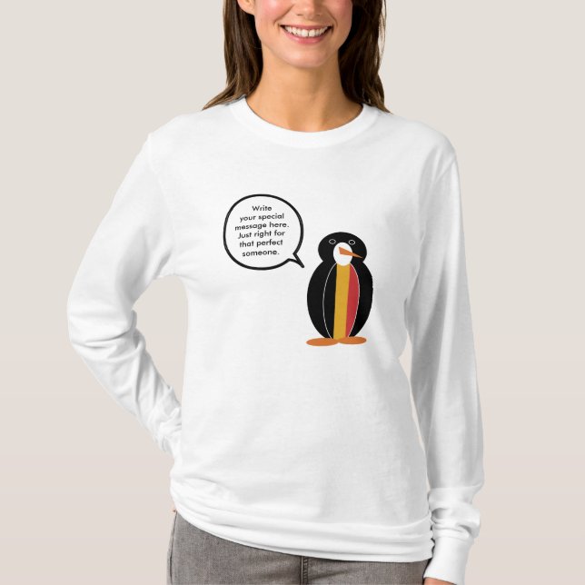 Belgian Talking  Ms. Penguin Personalized Women's  T-Shirt (Front)