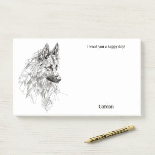Belgian Tervuren Abstract Art Dog Name  Post-it Notes