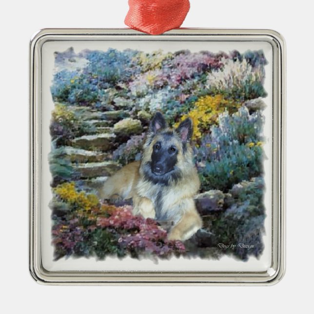 Belgian Tervuren Art Metal Ornament (Front)