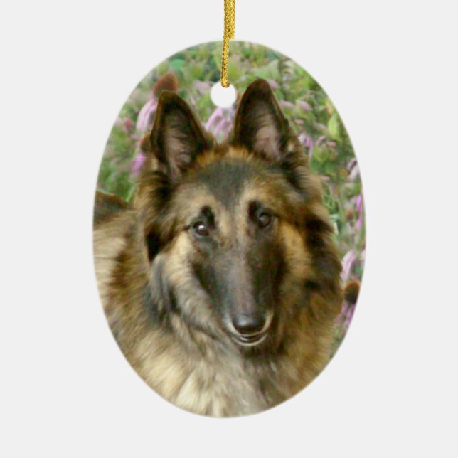 Belgian Tervuren Ceramic Ornament (Front)